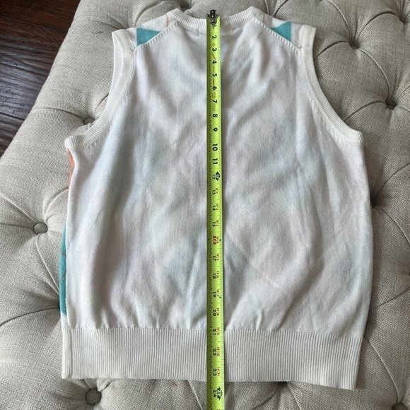 Lady La Mode Golf Sweater Vest  White Checker‎ 100% Cotton Y2K - Picture 5 of 5